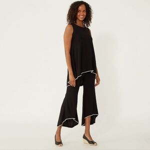 NWT Red Coral Bell Bottoms Pearl Boho Beaded Folk Tunic 2 Piece Set S